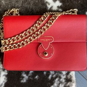 henri bendel red warren street chain shoulder bag